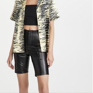 Good American NWT Women's faux Leather Vegan Black Bike Shorts Size 3